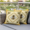 thumbnail image 6 of 2 Pack Outdoor Waterproof Throw Pillow Covers,Farmhouse Sunflower Bee Decorative Square Pillow Case Patio Pillowcases for Chair Couch Sofa 16x16in, 6 of 9