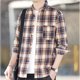 thumbnail image 4 of Blusa y camisa de manga larga con cuello vuelto para hombre, informal, con estampado y bolsillo, de poliéster, 4 of 7