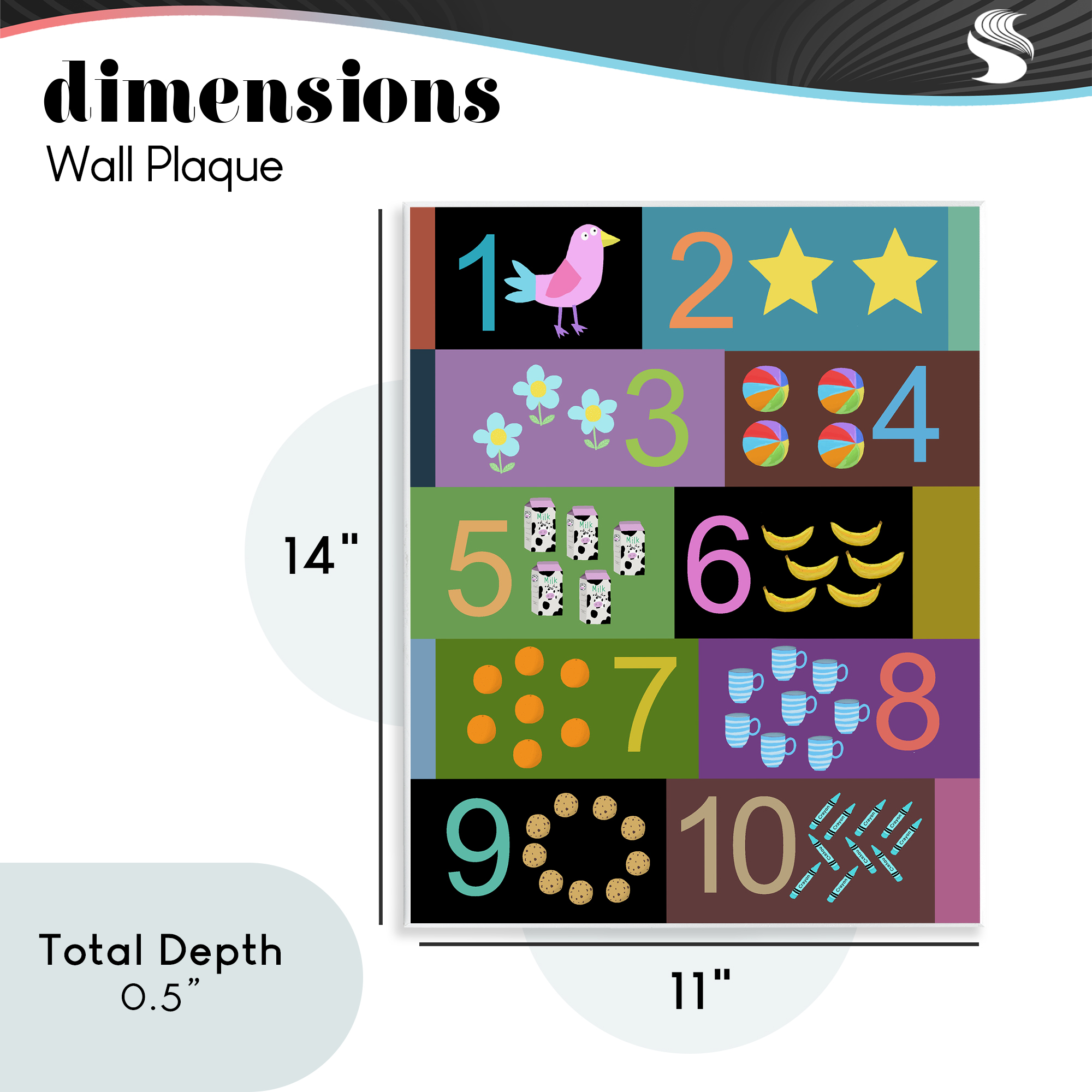 Learning To Count Chart Wall Plaque Art, design by Carla Daly