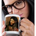 thumbnail image 2 of 3drose, Head of Christ by Rembrandt Van Rijn, 11oz Two-tone Black Mug, 2 of 6