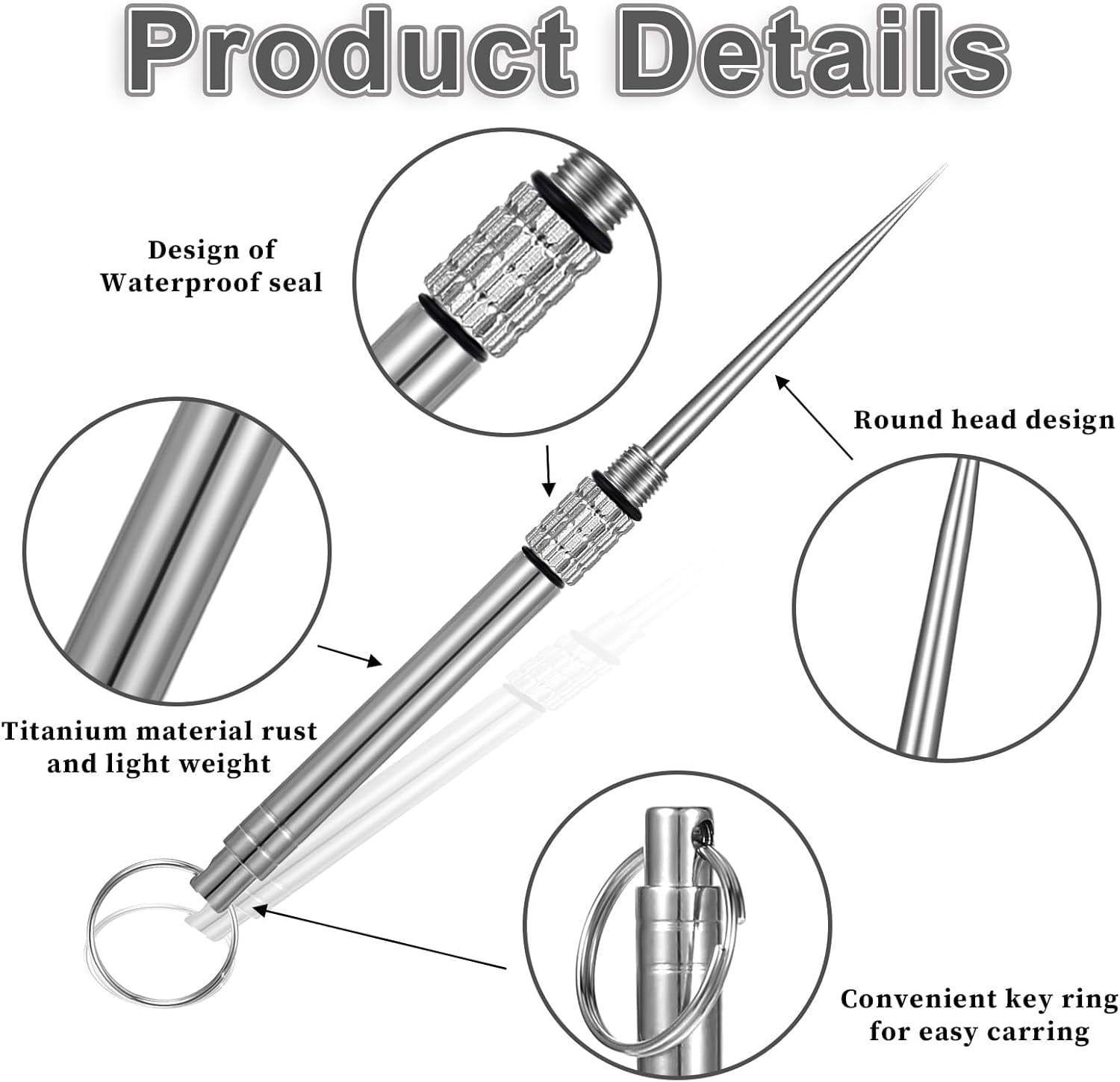 Fourchettes,Titane extérieur Edc Portable multifonctionnel cure dents