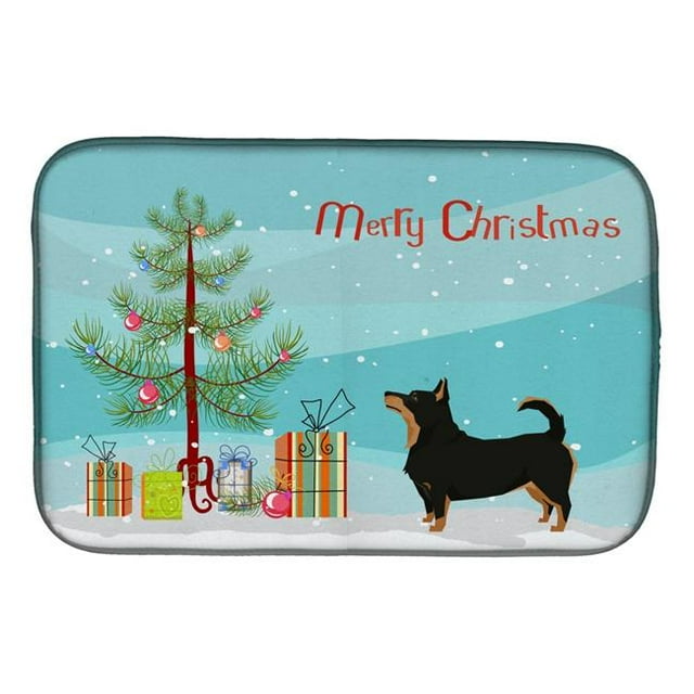 Carolines Treasures CK3550DDM Lancashire Terrier Christmas Tree Dish Drying Mat