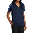 thumbnail image 2 of Mafoose Women's Silk Touch Performance Colorblock Stripe Polo Navy/ Carolina Blue 4X-Large, 2 of 5