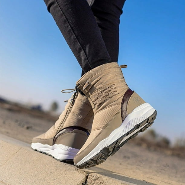 Botas De Lluvia Botas Mujer Zapatos con forro polar Zapatos comodos con suela de goma para exteriores 39 Color arena Likrtyny Tenis De Mujer Tenis De Hombre Walmart en linea