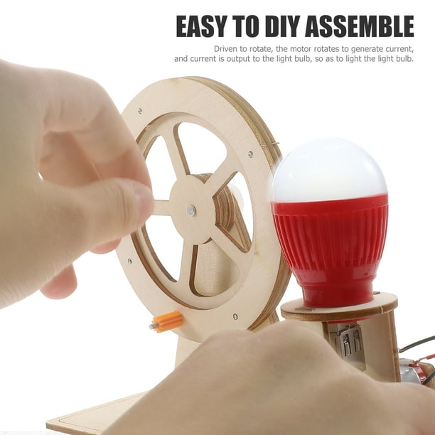 Wooden Hand Crank Generator for Kids Science Education DIY