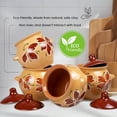 thumbnail image 3 of Borisovskaya Keramika Clay Baking Pot with Lid Set of 4 pcs 22 fl oz (650 ml) Ramekin with Lid Handmade Oven Cooking Pots Natural Red Clay Pot Clay Cookware Stoneware Bean Pots, Beige, 3 of 10