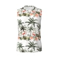 thumbnail image 6 of Lsque Flamingo Palm Trees Print Men's Cotton Blend Sleeveless Muscle Shirts (S-3XL)- Moisture Wicking, Odor Protection, UPF 30+,3X-Large, 6 of 8