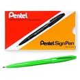 thumbnail image 3 of Pentel (S520-D) Sign Pen, Fine Pt Green, Dozen, 3 of 3