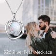 thumbnail image 6 of White/Black/Pink/Turquoise/White Opal/Rose Gold Pearl Necklaces for Women Sterling Silver Pearl Pendant Pearl Jewelry for Women Mom Wife, 6 of 10