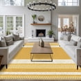 thumbnail image 5 of Vintage Turmeric Yellow Striped Area Rug 5x7 Washable Rug Non Slip Farmhouse Modern Stripes Boho Large Area Rug Soft Stainresistant Indoor Carpet for Living Room Bedroom Office Dining Room Nursery, 5 of 9