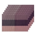 thumbnail image 1 of Juego de 6 manteles individuales REGALWOVEN lavables de color degradado oscuro, set de manteles duraderos, rojo y negro, 18x12 pulgadas, 1 of 6