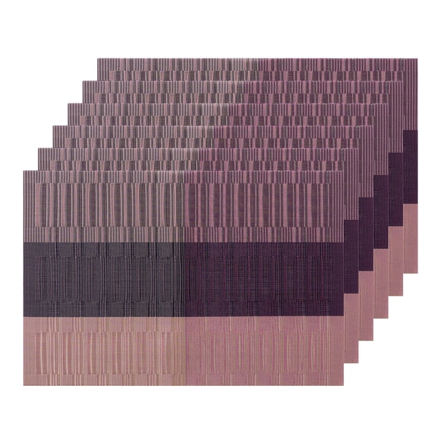 Juego de 6 manteles individuales REGALWOVEN lavables de color degradado oscuro, set de manteles duraderos, rojo y negro, 18x12 pulgadas