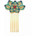 thumbnail image 1 of Retro Cloisonne Hair Comb, Chinese Traditional Lotus Hairpin Hair Pins Hanfu Hair Clip Headband Accessories for Women Girls Brides(Green), 1 of 4