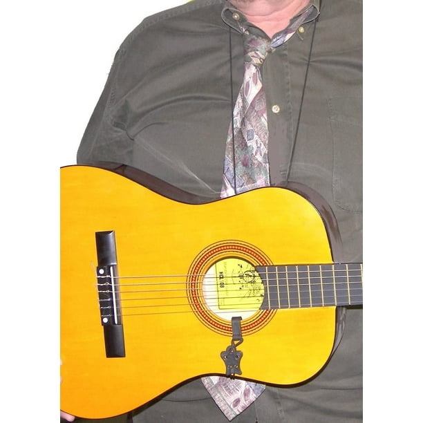 Performance Plus GS1300 Sangle de guitare classique/ukulélé en cuir avec  tour de cou en cuir Noir 