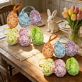 thumbnail image 6 of CuiLiyq 12 Pcs Easter Hanging Decorations, DIY Painting Simulation Foam Eggs for Scene Arrangement, Multicolor Resurrection Hanging Props for Easter Party Favor Home Decor, 2.36 Inch, 6 of 9