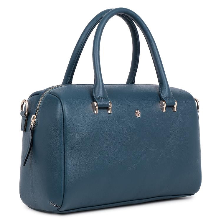 Zoey - 100% Genuine Leather Satchel Bag for women | Handbag for womens | fancy Stachel purse for women with crossbody strap | Deep Blue - By Tortoise