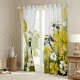 thumbnail image 3 of Bee Blackout Curtains Daisy Flowers Curtains,Yellow Ombre Oil Painting Floral Curtains & Drapes Graffiti Art Window Curtains Honeybee Butterfly Bohemian Decor, 3 of 6