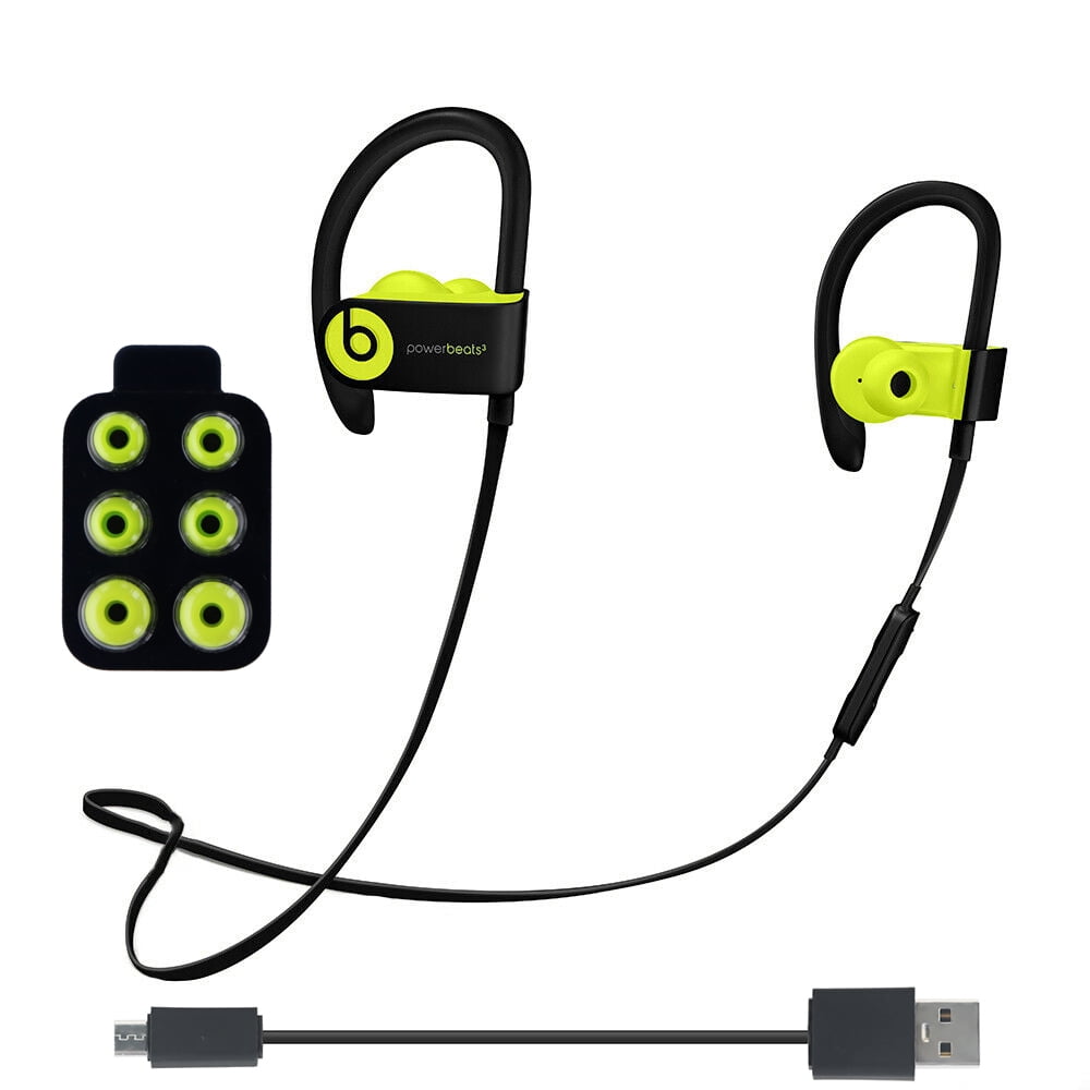 Restored Beats Powerbeats3 Wireless Earphones - Shock Yellow with 