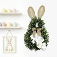 thumbnail image 5 of Surpdew 19.7 Inch Easter Bunny Wreath For Front Door, Spring Greenery Bunny Wreath With Boxwood & Hydrangea Flower For Indoor Outdoor, Easter Bunny Shaped Door Wreath For Home Decor Green 19.7", 5 of 6
