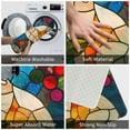 thumbnail image 3 of Rateoe Stained Glass Cat Art Pattern Flannel Door Mat Indoor Outdoor Entrance, Waterproof All-Weather Doormat,Fade Resistant, Low Profile Entryway Mat 16x24in, 3 of 7