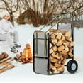 thumbnail image 6 of SPECSTAR Large Firewood Cart with Rubber Wheels and 600D Oxford Cloth, 250 lb Capacity Heavy Duty Steel Log Carrier Dolly Hauler, Rolling Wood Rack Storage Mover for Easy Transport Indoor Outdoor Use, 6 of 7