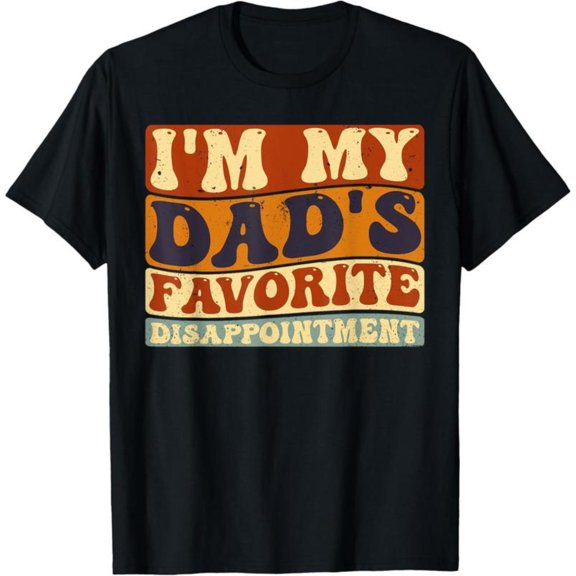 Women Dads Favorite Disappointment Graphic Comfortable T Shirt Casual Short Sleeve Round Neck Top Black S-5XL