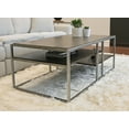 thumbnail image 5 of Roundhill Furniture Padena 3-Piece Metal Frame Wood Living Room Coffee Table and 2 End Tables Set, 5 of 21