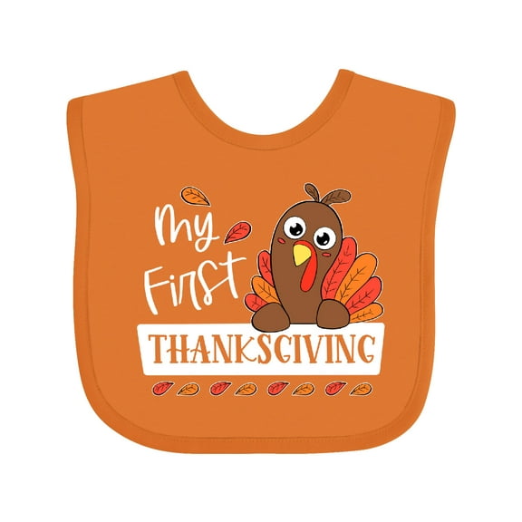 Inktastic My 1st Thanksgiving Cute Turkey Boys or Girls Baby Bib