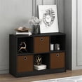 thumbnail image 2 of Pemberly Row Engineered Wood 3x2 Bookcase Storage withBins in Espresso/Brown, 2 of 6