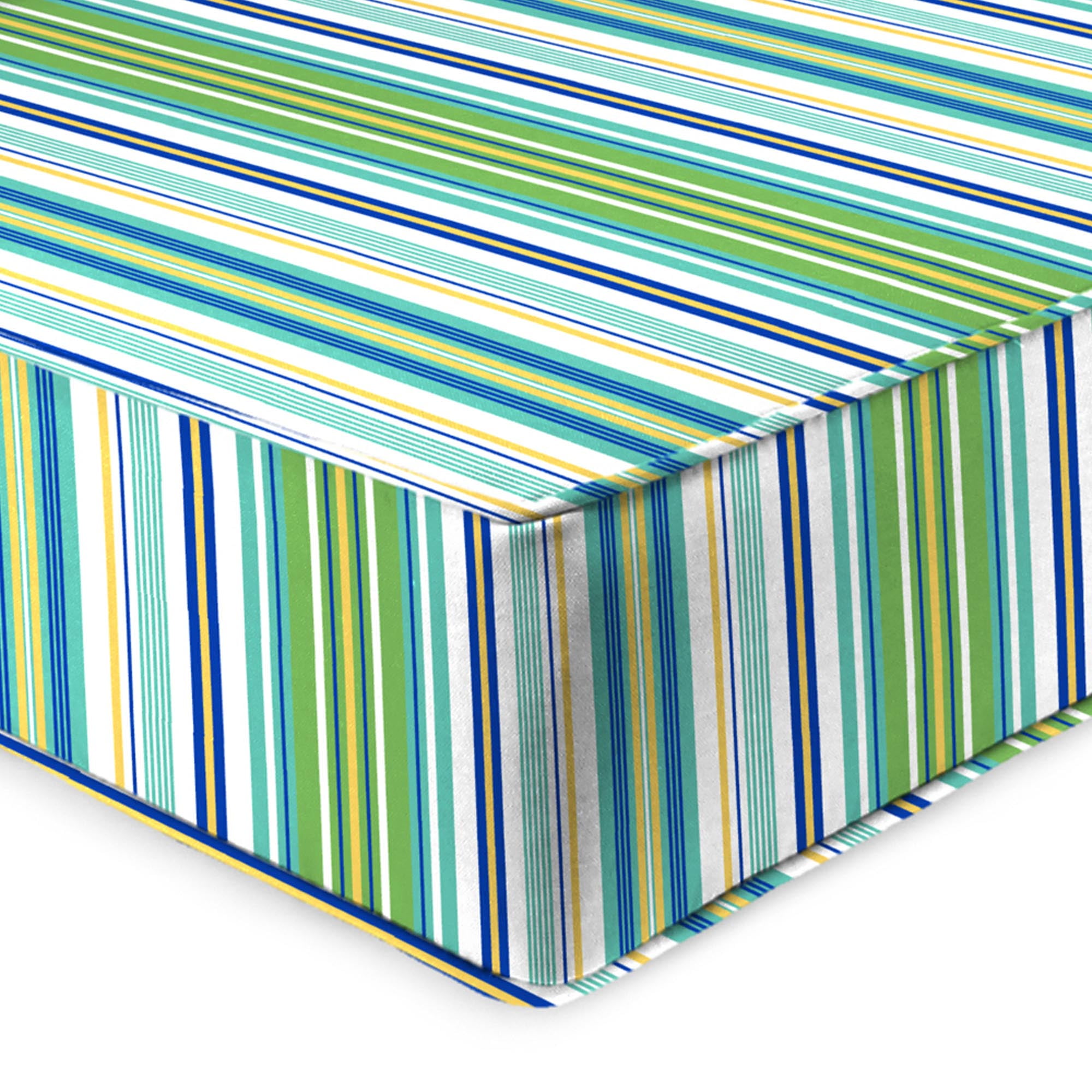 Jordan Manufacturing 46.5" x 24" Clique Fresco Blue Stripe Rectangular Outdoor Deep Seat Chair Cushion Set with Welt