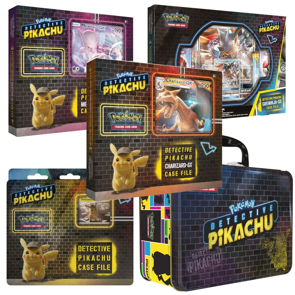 Detective Pikachu Pokemon Cards Bundle Includes Detective Pikachu Case