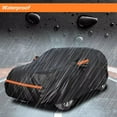 thumbnail image 6 of SUV Car Cover Fit for Chevrolet Equinox All Weather Waterproof Windproof Outdoor Cover Sun Rain Dust Snow Protection Up to 191" L, Black+Orange, 6 of 8
