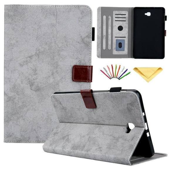 Galaxy Tab A 10.1 Case 2016, Dteck Stand Folio Case Cover For Samsung Galaxy Tab A 10.1" SM-T580 T585 T587 (NO S Pen Version), with Multiple Viewing Angles, Built-in Card Slots, Gray