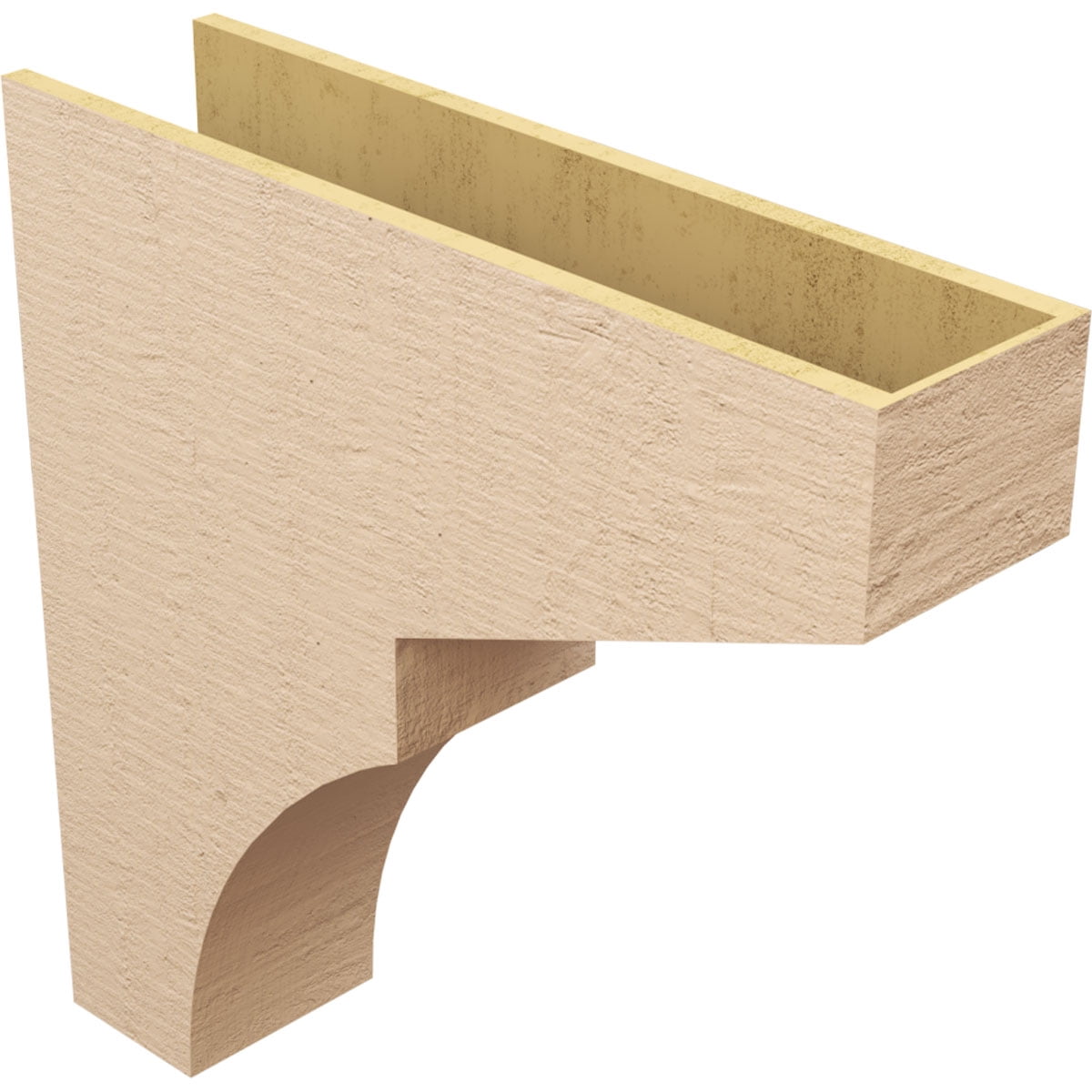 9"W x 36"D x 36"H Thin Monterey Rough Cedar Woodgrain TimberThane Corbel, Primed Tan