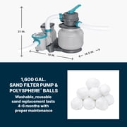 Bestway APX 365 Metal Frame Above Ground Rectangle Pool - Sand Filter Pump - 18x9x52 in