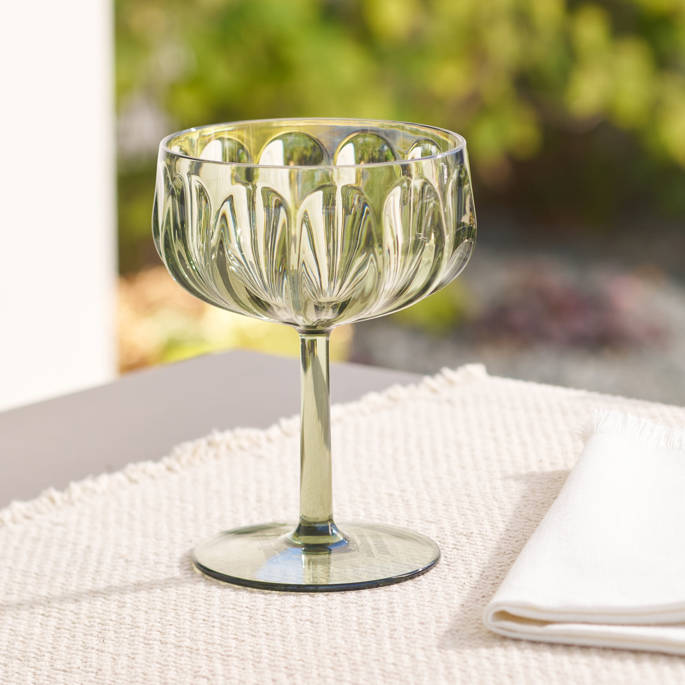 Better Homes & Gardens 13-Ounce Tritan Plastic Coupe Glass, Green