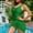 001 Green, variant on Hvot&aat Women Summer Solid Color With Chest Cushion Swimsuit One Piece Swimdress Side Tie Mesh Knot Bathing Suit
