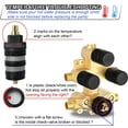 thumbnail image 4 of PinesC Thermostatic Push Button Shower Valve Cartridge Replacement, Shower Diverter Valve Cartridge Kit Full Set Backup, 3 way Vertical Valve Backup, 4 of 5