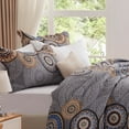 thumbnail image 5 of 3-Piece King Size Bedspread Coverlet Set - Gray Mandala Quilt with 2 Pillow Shams, Microfiber, 5 of 7