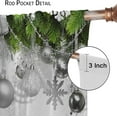 thumbnail image 6 of Rustic Winter Christmas Ball Curtains, Modern Glitter Silvery Xmas Festival Decor On Pine Branch Window Treatments, Rod Pocket Blackout Thermal Insulation for Bedroom Living Room Kitchen 84x84in, 6 of 8