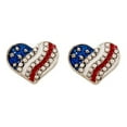 thumbnail image 3 of Jiaroswwei Women Rhinestone Star Love Heart American Flag Ear Studs Piercing Earrings Gift, 3 of 4