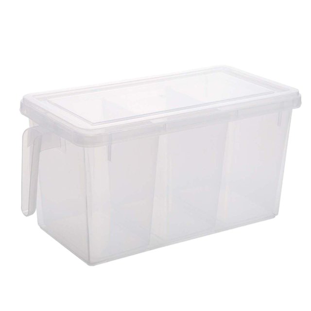 Organizador de almacenamiento para frigorífico con tapa y asa, contenedor de frutas duradero multifuncional, contenedor organizador para frigorífico con caja dividida mayimx organizador de nevera