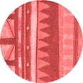 thumbnail image 1 of Ahgly Company Indoor Round Abstract Red Contemporary Area Rugs, 5' Round, 1 of 4