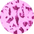 thumbnail image 1 of Ahgly Company Indoor Round Abstract Pink Modern Area Rugs, 3' Round, 1 of 4