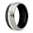 thumbnail image 4 of Two-Tone Titanium Silver Ring Band Wedding Silver Tone Standard Domed, 4 of 6