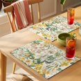 thumbnail image 4 of Placemat Set of 6 Spring Flowers Leaves Placemats for Dining Table Vintage Floral Plant Beige Washable Table Mats for Kitchen and Party Decor Indoor & Outdoor Use, 4 of 8