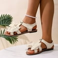 thumbnail image 2 of ShiShine Women's Ankle Strap Bow Sandals Criss Cross Open Toe Bowknot Dressy Beach Flat Sandals, 2 of 9