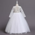 thumbnail image 5 of HBYJLZYG Tulle Dress, Children Dress Crew Neck Lace Long Sleeve Ankle Length Princess Dresses For Girls 3-12 Years, 5 of 5