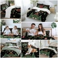 thumbnail image 5 of Christmas Trees Comforter Set California King Size, Xmas Trees Balls Berry Winter Snowflakes Black Soft Bedding Set for Man Woman, 4 Pieces Duvet Cover Set with Fitted Sheet, 2 Pillowcases, 5 of 9