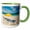 Green/White, variant on 3drose, Umbrellas on Grace Bay Beach, Turks and Caicos Islands, Caribbean, 11oz Two-tone Red Mug